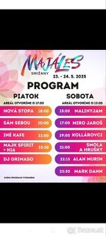 Listky na sobotu na Majáles Smižany