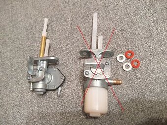Palivové kohúty postlakový na moto, rozteč 34mm, univerzálny