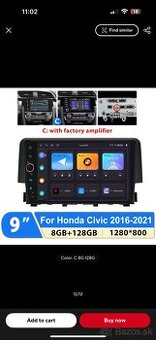 Autorádio Honda CIVIC fk8 android