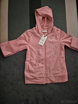 Dievčenská nová tenšia mikina s kapucňou na zips, 110cm, OVS