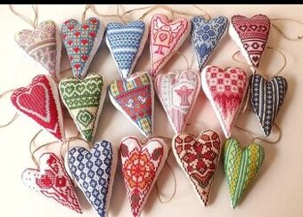 Vianočné srdiečka – ručná výroba z bavlny