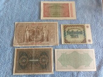 subor starozitnych nemeckych bankoviek ,monarchia-republika