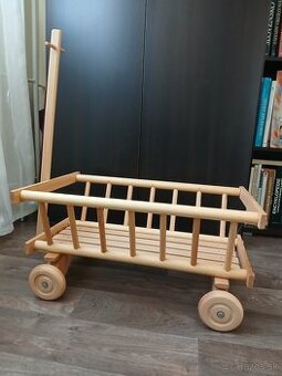 Drevený vozík - rebrinák pre deti, dekorácia