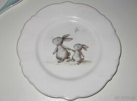 Porcelánový tanier - zajace - 1
