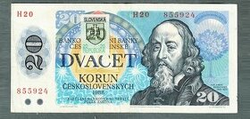 Staré bankovky 20 kčs 1988 SLOVENSKÝ KOLEK