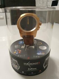 Predám smart hodinky Mykronoz Zetime gold/leather