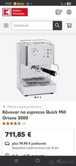 Pákový kávovar Quick Mill Orione / Cassiopeia