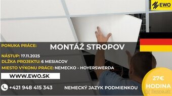🚨 HĽADÁME MONTÁŽNIKOV STROPOV – NEMECKO 🇩🇪 17.11.2025