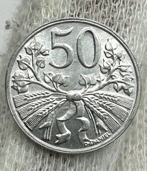 50 halierov 1953 UNC priamo z Rolky razobný lesk - 1