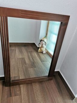 Zrkadlo na stenu, 59x80 cm, masiv rám Jaseň