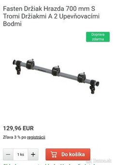 Fasten hrazda 700mm s 3 držiakmi - Nová nerozbalená