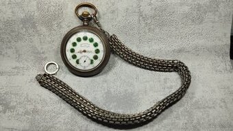 Velké dvouplášťové kapesní hodinky Régulatéur  S RETEZEM