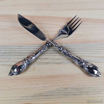 4 x strieborný príborový set na ryby