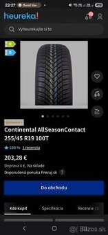 Zanovne celorocne pneumatiky 255/45 r19