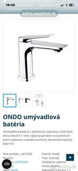 Umývadlo a batéria