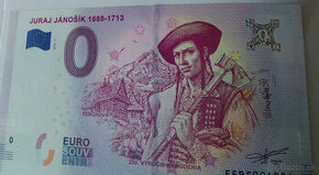 Predám 0 eurovú bankovku Jánošík.
