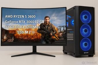 Výkonný herný PC –RTX 3060 12GB/Ryzen5/32GB RAM/NVMe