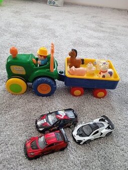 Farmársky traktor a autička