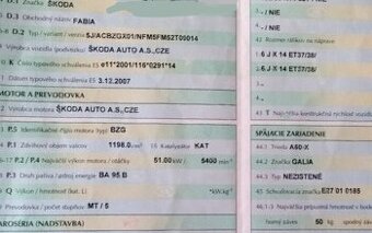 predám MOTOR BZG Škoda Fabia 1.2 HTP 2008 51kW DVERE