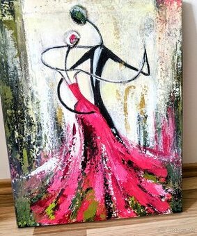 3D SVIETIACI OBRAZ V TME: TANEČNÍCI MAĽBA 40x50 CM