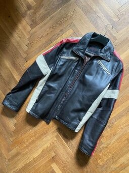 Štýlová kožená bunda K-Cero – retro racing štýl, L