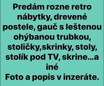 Predám rôzne retro nábytky, foto a popis v texte - 1