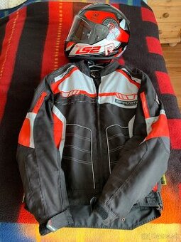 Moto bunda,moto boty,kevlarove rifle a prilba LS2