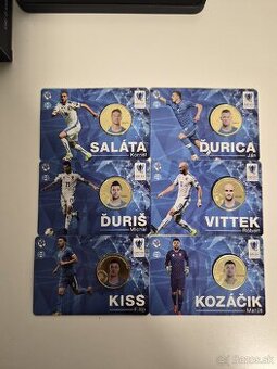 Kartičky slovenských futbalistov z mincou