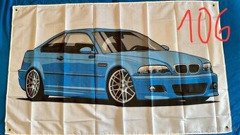 106 - Banner - vlajka BMW E46 coupé M3 - modré 90x150