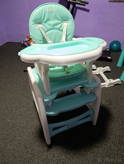 Detská jedálenská stolička tyrkysová