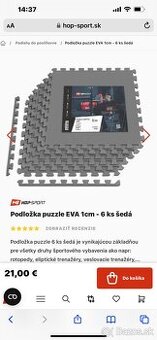 Ochranná podložka Puzzle EVA Hop-Sport (1cm) – sady po 6 ks