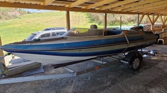 Predám motorový čln, vozík, 40hp Mariner motor