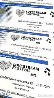 LOVESTREAM Festival 2025 v Bratislave (15.-17.8.2025)