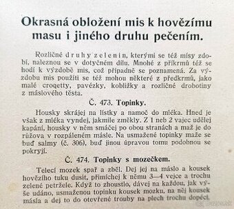 Kuchařská kniha z roku 1914, dobová vazba, zlacený popis