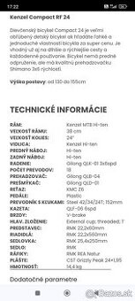 Dievčenský bicykel Kenzel Compact RF 24