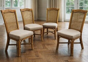 4ks stoličiek z prírodných materiálov