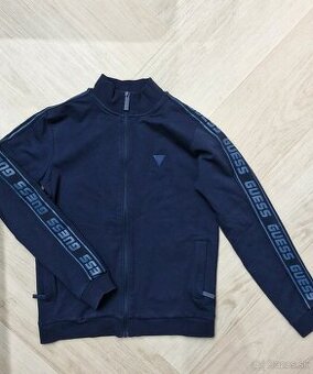 Nova Guess panska unisex namornicka modra logovana mikina