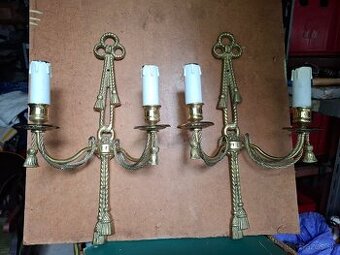 Predám staré mosadzné nástenné svietniky