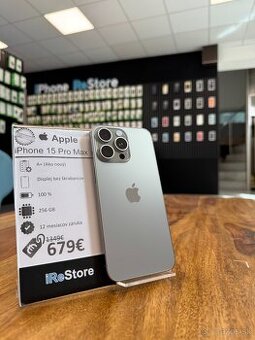 ZÁRUKA 1 ROK |  iPhone 15 Pro Max 256GB Natural Titanium
