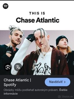 Predám 2listky na koncert CHASE ATLANTIC
