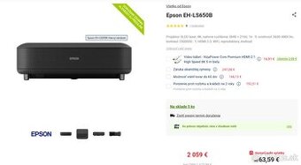Predám projektor 4K Epson EH-LS650B Laser