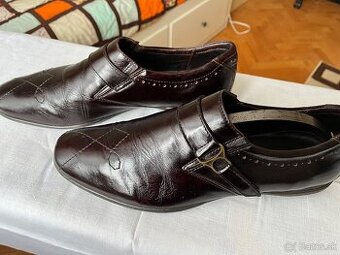 Hnedé kožené poltopánky