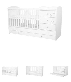 Detská kombinovaná postieľka s prebalovacím pultom