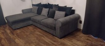 Rozkladacia Sedacia súprava rohová,tvár L sivá