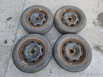 Plechové disky 4x108 + zimné pneu 195/65r15