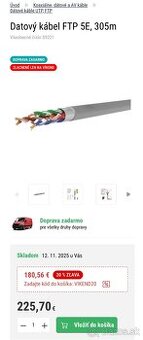 Datový kábel FTP 5E, 305m EMOS S9221