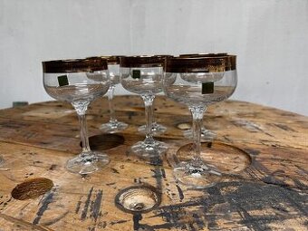 ✨ Vintage sada 6 ks krištáľových pohárov CRISTA