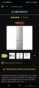 Nerezova chladnička s mraznickou znacka LG