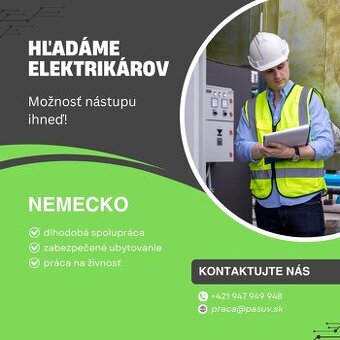 ELEKTRIKÁRI nástup ihneď