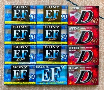 Nové zabalené MC kazety Sony a TDK